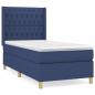 Preview: Boxspringbett mit Matratze Blau 90x190 cm Stoff