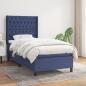 Preview: ARDEBO.de - Boxspringbett mit Matratze Blau 90x190 cm Stoff