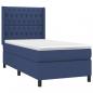 Preview: Boxspringbett mit Matratze Blau 90x190 cm Stoff