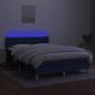 Preview: Boxspringbett mit Matratze & LED Blau 140x200 cm Stoff