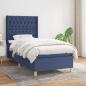 Preview: ARDEBO.de - Boxspringbett mit Matratze Blau 90x200 cm Stoff