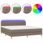 Preview: Boxspringbett mit Matratze & LED Taupe 180x200 cm Stoff