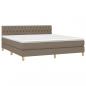 Preview: Boxspringbett mit Matratze & LED Taupe 180x200 cm Stoff