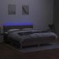 Preview: Boxspringbett mit Matratze & LED Taupe 180x200 cm Stoff