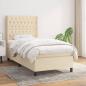 Preview: ARDEBO.de - Boxspringbett mit Matratze Creme 90x200 cm Stoff