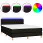 Preview: Boxspringbett mit Matratze & LED Schwarz 140x200 cm Stoff