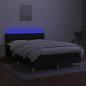 Preview: Boxspringbett mit Matratze & LED Schwarz 140x200 cm Stoff