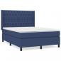 Preview: Boxspringbett mit Matratze Blau 140x200 cm Stoff