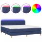 Preview: Boxspringbett mit Matratze & LED Blau 180x200 cm Stoff