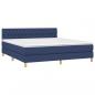 Preview: Boxspringbett mit Matratze & LED Blau 180x200 cm Stoff