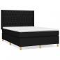 Preview: Boxspringbett mit Matratze Schwarz 140x200 cm Stoff