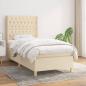 Preview: ARDEBO.de - Boxspringbett mit Matratze Creme 100x200 cm Stoff