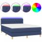 Preview: Boxspringbett mit Matratze & LED Blau 140x190 cm Stoff