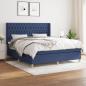 Preview: ARDEBO.de - Boxspringbett mit Matratze Blau 180x200 cm Stoff