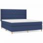 Preview: Boxspringbett mit Matratze Blau 180x200 cm Stoff