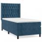 Preview: Boxspringbett mit Matratze Dunkelblau 90x190 cm Samt