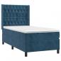 Preview: Boxspringbett mit Matratze Dunkelblau 90x200 cm Samt