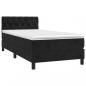 Preview: Boxspringbett mit Matratze & LED Schwarz 80x200 cm Samt