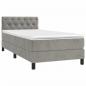 Preview: Boxspringbett mit Matratze & LED Hellgrau 80x200 cm Samt