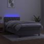 Preview: Boxspringbett mit Matratze & LED Hellgrau 80x200 cm Samt