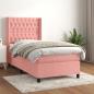 Preview: ARDEBO.de - Boxspringbett mit Matratze Rosa 90x190 cm Samt