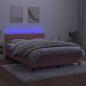 Preview: Boxspringbett mit Matratze & LED Rosa 140x190 cm Samt