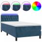 Preview: Boxspringbett mit Matratze & LED Dunkelblau 100x200 cm Samt