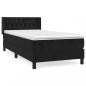 Preview: Boxspringbett mit Matratze Schwarz 100x200 cm Samt