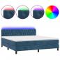 Preview: Boxspringbett mit Matratze & LED Dunkelblau 180x200 cm Samt