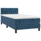 Preview: Boxspringbett mit Matratze & LED Dunkelblau 90x190 cm Samt