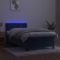 Preview: Boxspringbett mit Matratze & LED Dunkelblau 90x190 cm Samt