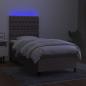 Preview: Boxspringbett mit Matratze & LED Taupe 90x190 cm Stoff