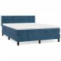 Preview: Boxspringbett mit Matratze Dunkelblau 140x190 cm Samt