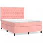 Preview: Boxspringbett mit Matratze Rosa 140x190 cm Samt