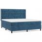 Preview: Boxspringbett mit Matratze Dunkelblau 180x200 cm Samt