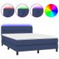 Preview: Boxspringbett mit Matratze & LED Blau 140x190 cm Stoff