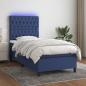 Preview: ARDEBO.de - Boxspringbett mit Matratze & LED Blau 90x200 cm Stoff