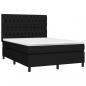 Preview: Boxspringbett mit Matratze & LED Schwarz 140x200 cm Stoff