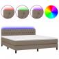 Preview: Boxspringbett mit Matratze & LED Taupe 180x200 cm Stoff