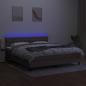 Preview: Boxspringbett mit Matratze & LED Taupe 180x200 cm Stoff