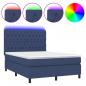 Preview: Boxspringbett mit Matratze & LED Blau 140x200 cm Stoff