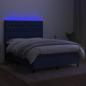 Preview: Boxspringbett mit Matratze & LED Blau 140x200 cm Stoff