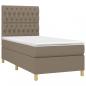 Preview: Boxspringbett mit Matratze & LED Taupe 90x200 cm Stoff