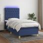 Preview: ARDEBO.de - Boxspringbett mit Matratze & LED Blau 90x200 cm Stoff