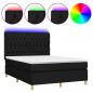 Preview: Boxspringbett mit Matratze & LED Schwarz 140x190 cm Stoff