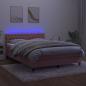 Preview: Boxspringbett mit Matratze & LED Rosa 140x200 cm Samt