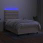 Preview: Boxspringbett mit Matratze & LED Creme 120x200 cm Stoff