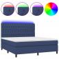 Preview: Boxspringbett mit Matratze & LED Blau 180x200 cm Stoff