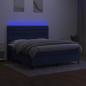 Preview: Boxspringbett mit Matratze & LED Blau 180x200 cm Stoff