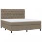 Preview: Boxspringbett mit Matratze & LED Taupe 180x200 cm Stoff